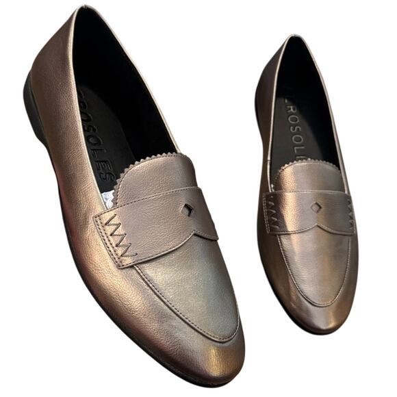 Aerosoles Benvenuto Penny Loafers Women’s 10.5 Graphite Metallic Slip-On NIB - Picture 1 of 5